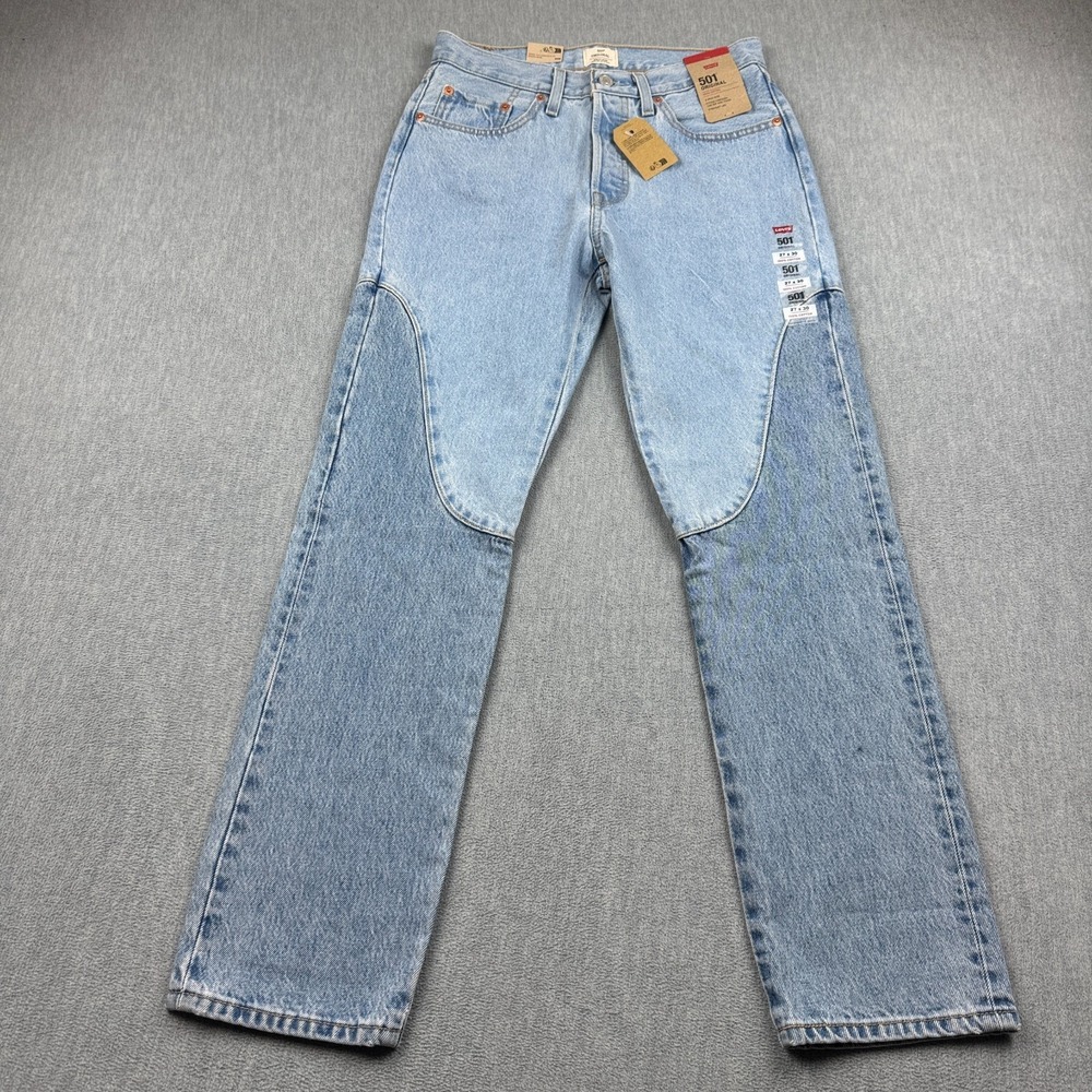 Levis Jeans Womens 27X30 Blue 501 Original Pants Button Fly Two Tone Western NWT